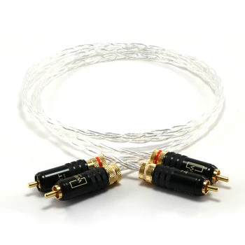 Pár Occ Medi, Striebra, Pozlátený Audio Prepojené Káblom,RCA Kábel , Predlžovací Kábel