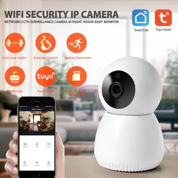 2020 Tuya Bezdrôtová Wifi IP Kamera Presunúť Detekcie Auto HD Kamery INFRAČERVENÉ Nočné Videnie 360° Viditeľné Home Security Inteligentný život Fotoaparát