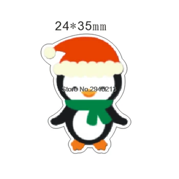 50pcs Vianočné Roztomilý Kreslený tučniak s klobúk Flatback Živice Planárne Cabochon pre DIY Plavidlá Zdobením 24*35mm RETS198