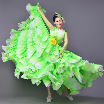 Veľká swing sukne dospelé samice kvet kostým Nový otvor tanečné šaty fáze tanečné šaty žena