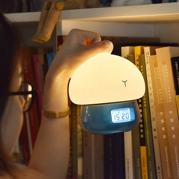 Králik Budík, Záznamník Dotyk Lampa Diaľkové Ovládanie RGB LED Nočné Svetlo USB Silikónové Bunny Čítanie pre Deti detský Baby Darček