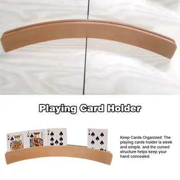 4PCS/Set Drevené Oblúkové Hracie Karty, Držiak na Zakrivené Hry Držiteľa Karty Na Poker Karty Hry
