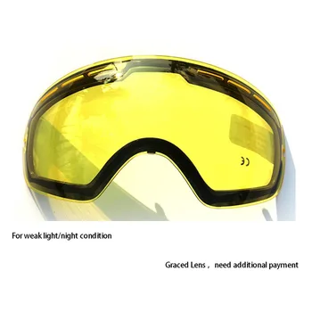Horúce !Dvojité leštenie objektív pre lyžiarske okuliare Noci Číslo Modelu GOG-201 Na slabé Svetlo odtieň Počasie Zamračené lyžiarske maska