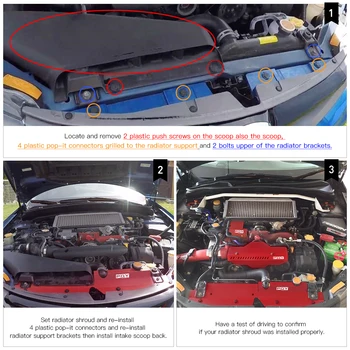 Hliníkový Radiátor Chladiaca Doska Panel Kryt Plášť + Boost Elektromagnetický Kryt Pre 08-14 Subaru Impreza WRX & STI