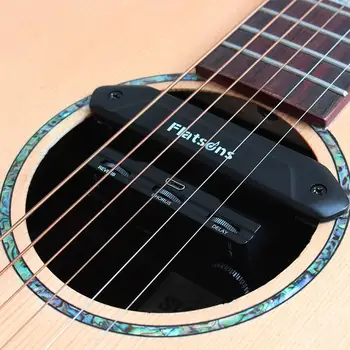 FLATSONS Multi-funkčné Akustická Gitara Rezonancie Vyzdvihnutie Zosilňovač s Objemom Mic Delay Reverb Zbor Riadi Flatsons FR2