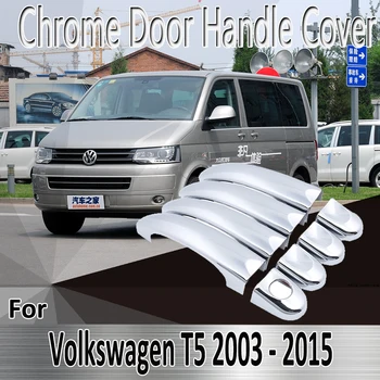 Pre VW Volkswagen T5 Transporter 2003~Styling Samolepky, Dekorácie Chrome Dverí Rukoväť Kryt Prerobit Auto Príslušenstvo
