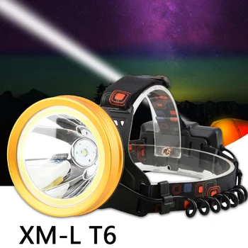 Litwod Z20136 LED svetlomet XML-T6 & COB Hliníkové pohár reflektor Vedúci svetlo baterky baterky Silný 6000lm 18650 Batérie