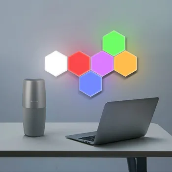 LED Hexagon Nočného Quantum Lampa Modulárny Citlivé na Dotyk Osvetlenie Magnetické Modulárny Náladu Svetlo pre Domova DIY Stenu Lampara