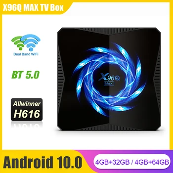 X96Q MAX TV BOX Android 10.0 4G 32GB 64GB TV BOX 4K Allwinner H616 Quad Core s rozlíšením Full HD, 2.4 G/5G WIFI, BT v5.0 Smart tv Box X96Q MAX