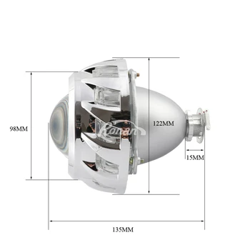 3.0 Full metal Super Bi-xenónové HID Projektor Objektív H1 H4 H7 RGB 360 demon eyes auto styling retrofit Auto svetlometov