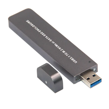NVME/SATA M2 SSD Prípade USB3.1 M. 2 NVMe/SATA Mobilný Pevný Disk Prípade Externé SSD Box Suppor 2TB pre Win, Mac, Linux OS SSD Krytu