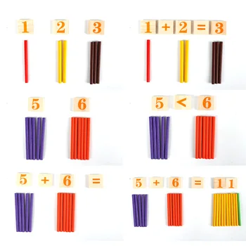 Matematika Hračky Montessori Vzdelávacích Drevené Hračky pre Deti Baby Počítanie Stick Aritmetický učebná pomôcka pre Deti