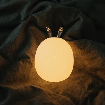 Dotykový Snímač Silikónové Nočné Svetlo Krásne Roztomilý Králik Jeleň LED Lampa Bezdrôtový Deti detský Baby Posteli Dekorácie Vianoce