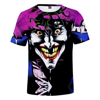 3, do 14 rokov, deti t tričko HAHA Joker 3d vytlačené tričko t-shirt chlapcov dievčatá, Krátky Rukáv, Kreslené tričká Topy deti Oblečenie