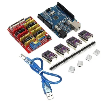 CNC Štít Expansion Board + R3 Dosky + 4 X DRV8825 Ovládač + USB Kábel Držiak Pre Arduino 3D Tlačiarne