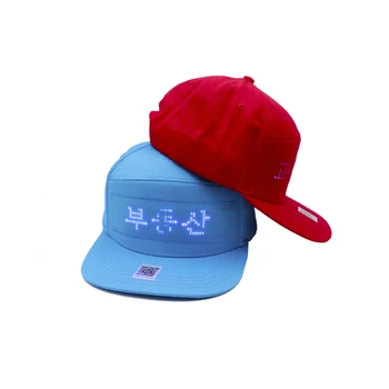 Bluetooth led klobúk s 12*48 väčších rozmerov led displej šiltovku hip hop golfový klobúk nočný rybolov, lov led svetlo na koni klobúk