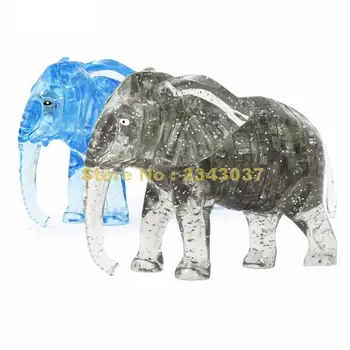Slon puzzle 3d crystal puzzle zvierat zostavený model diy darček k narodeninám hračky pre deti, Hračky