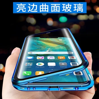 Magnetický Kovový Rám Prípade Huawei P Smart 2019 Prípade Nárazníka Transparentné Dvojité Sklo plný Kryt Na Huawei P Smart Z 2019 Prípade
