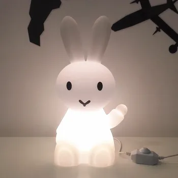 Králik Bunny Zajac Dieťa Lampy, Nočné Svetlo Stmievateľné USB Lampa Tvorivé Cartoon Zvierat Darček Pre Deti Deti Spálňa LED stolná Lampa