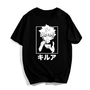 Anime Hunter X Hunter Killua Vytlačené T-shirt Harajuku Muži T-shirt