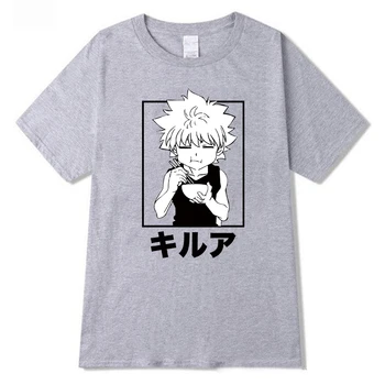 Anime Hunter X Hunter Killua Vytlačené T-shirt Harajuku Muži T-shirt