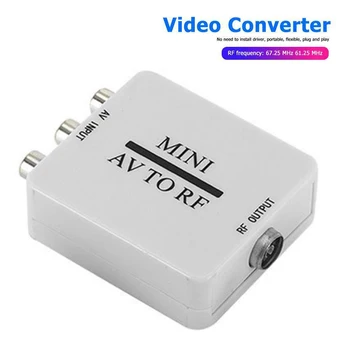 2020 Mini HD Video Converter Box RCA AV CVSB do RF Video Adaptér Converter Podporuje MHz 61.25 67.25 TV Prepínač