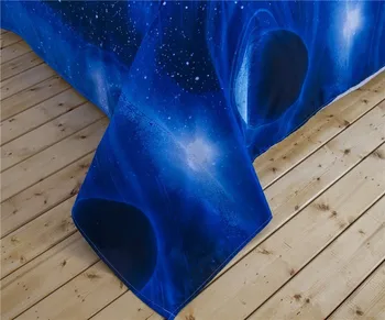 Jeefttby bytový Textil 3D Vesmíru Galaxy Hviezdne Nebo Vzor Obliečky Sady Perinu obliečka na Vankúš prestieradlá 2/3/4pcs Modrá Bielizeň