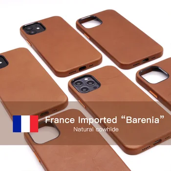 Francúzsko Barenia Originálne Kožené puzdro pre iPhone 12 Pro Max mini Luxusné Značky Cowhide Business Módne Telefón Prípadoch Zadný Kryt