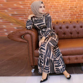 Eid Mubarek Moslimských Módne Dubaj Abaya Turecko Hidžáb Letné Šaty Kaftan Kaftane Islam Oblečenie Pre Ženy, Župan Femme Ete Vestidos