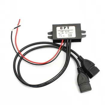 Dual Double 2 USB DC-DC Auto Converter Modul 12V 5V 3A 15W Napájací Adaptér slúži pre LED Auto Displej GPS prepätiu Ochrana