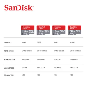 Pôvodné sandisk trieda 10 micro sd karty td karta 16 gb, 32 gb, 64 gb, 128 gb 80 pamäťovej karte telefónu MB S a pc tablet notebook