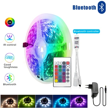 RGB Bluetooth LED Pásy Svetla Led SMD Pásky 2835 DC12V Vodotesný 5m 10m Dióda Páska Flexibilné RGB Osvetlenie Bluetooth Radič