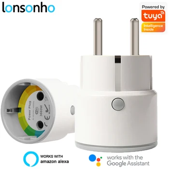 Lonsonho Tuya Smart Plug WiFi Smart Zásuvky Mini Typ F EÚ Plug 10A/16A Smart Domu, Automatizácie Práce S Domovská stránka Google Alexa