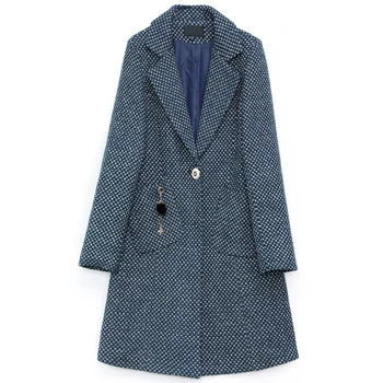 Jeseň/Zima 2020 vlnené kabát žien dlhým rukávom nový kabát teplé dlhým rukávom klope temperament žien populárne kabát h00130