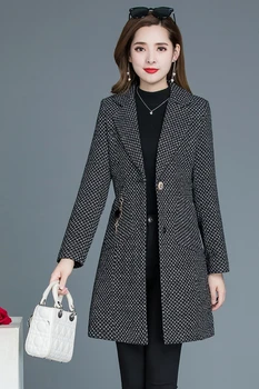 Jeseň/Zima 2020 vlnené kabát žien dlhým rukávom nový kabát teplé dlhým rukávom klope temperament žien populárne kabát h00130