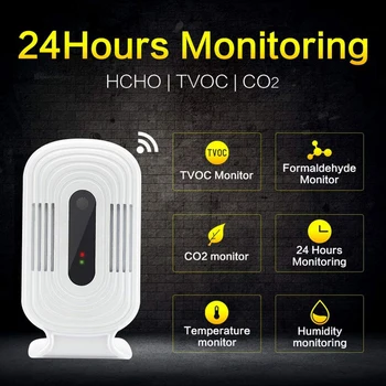 HCHO TVOC CO2 Vysokou Presnosťou Cloud ComputingMeter Kvality Ovzdušia Tester WiFi Teplota Vlhkosť, Senzor