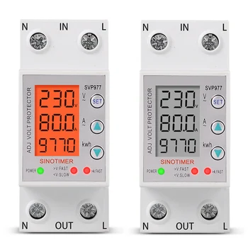 3in1 LCD Displej 220V Nastaviť Nad a Pod Chránič Napätie Relé Aktuálne Ochrana Zariadenia Voltmeter Ammeter Energie kWh Meter