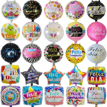 10pcs 18-palcové Feliz Cumpleanos španielsky Happy Birthday Balóniky Farebné Fólie Hélium Vzduchu Globos Narodeniny, Party Dekorácie Dodávky