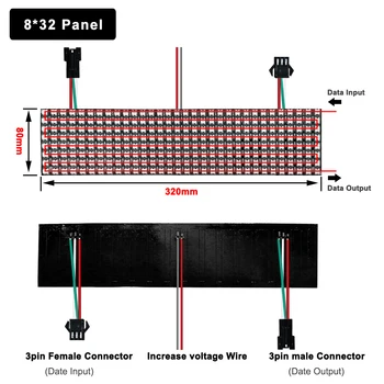 DC5V WS2812 Samostatne Adresovateľný Modul Matrix Displej WS2812B Digitálne Flexibilné LED Pixel Panel 8x8/16x16/8x32