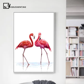 Akvarel Flamingo Plagáty a Vytlačí Minimalistický Wall Art Plátno Dekoratívne Nástenné Maľby Obrázok pre Obývacia Izba Domova