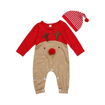 2020 Vianočné Baby Chlapci Oblečenie Novorodenca Jumpsuite Vianoce Navidad Dlhý Rukáv Kombinézu Deti Chlapec Nové Narodené Dieťa Chlapec Oblečenie