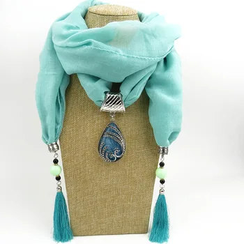 Nové vyhlásenie Kvapka Vody prívesky, náhrdelníky Šatku šperky pre dámy luxusné dizajnér Polyester Bavlna scarfs šatku okolo krku farba