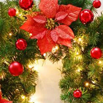 Vianočné Dekorácie Zelený Vianočný Veniec Umelý Vianočný Stromček, Ratanový LED Trstiny Praktické Garland Dekorácie Navidad Dekor