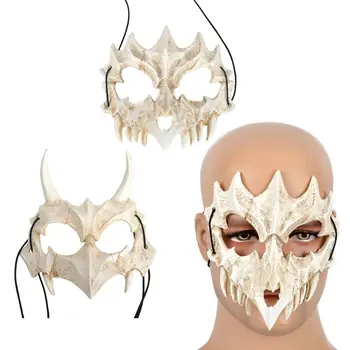 Japonské Anime Dragon Boh Kostra Polovicu Tváre Masku Halloween Cosplay Kostým Prop X7YA