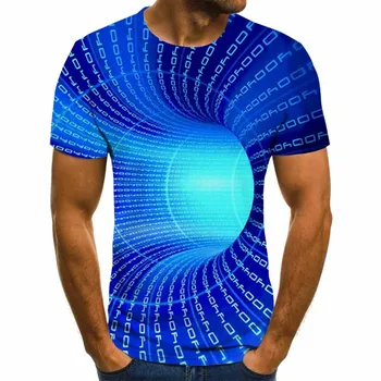 2020 cezhraničnej zahraničného obchodu hot predaj štýl geometrické 3D digitálna tlač módne krátky rukáv pánske T-shirt