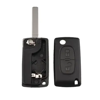 2 Tlačidlá Diaľkového Ovládania Auta Tlačidlo Diaľkový Alarm Flip, Auto príveskom Pre PSA Peugeot pre Citroen Slotless