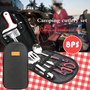 Tábor Kuchynské Nádoby, Organizátor Travel Set - Prenosné 8 Ks BBQ Camping Riadu, Riad, Cestovné Súpravy