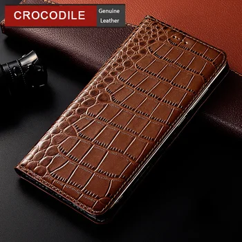 Krokodíl Originálne Kožené Puzdro Pre Nokia 2.1 2.2 3.1 3.2 4.2 5.1 6.1 6.2 7.2 7.1 8.1 Plus X6 X7 X9 X71 Luxusné Kožené Flip Cover