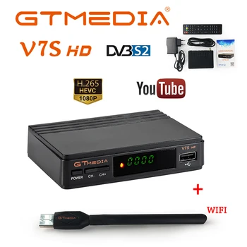Pôvodné GTMedia V7S HD 1080P Full HD Satelitný TV Prijímač, USB, WIFI, DVB-S/S2+T/T2 Moc H. 265 Z Freesat ,Č zahrnuté APLIKÁCIE