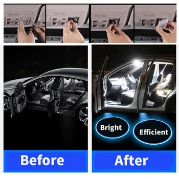 10Pcs Biela LED Lampa Auto Žiarovky Interiér Balík Kit Pre Hyundai Elantra 2011-2017 Mapu Dome batožinového priestoru špz Svetlo